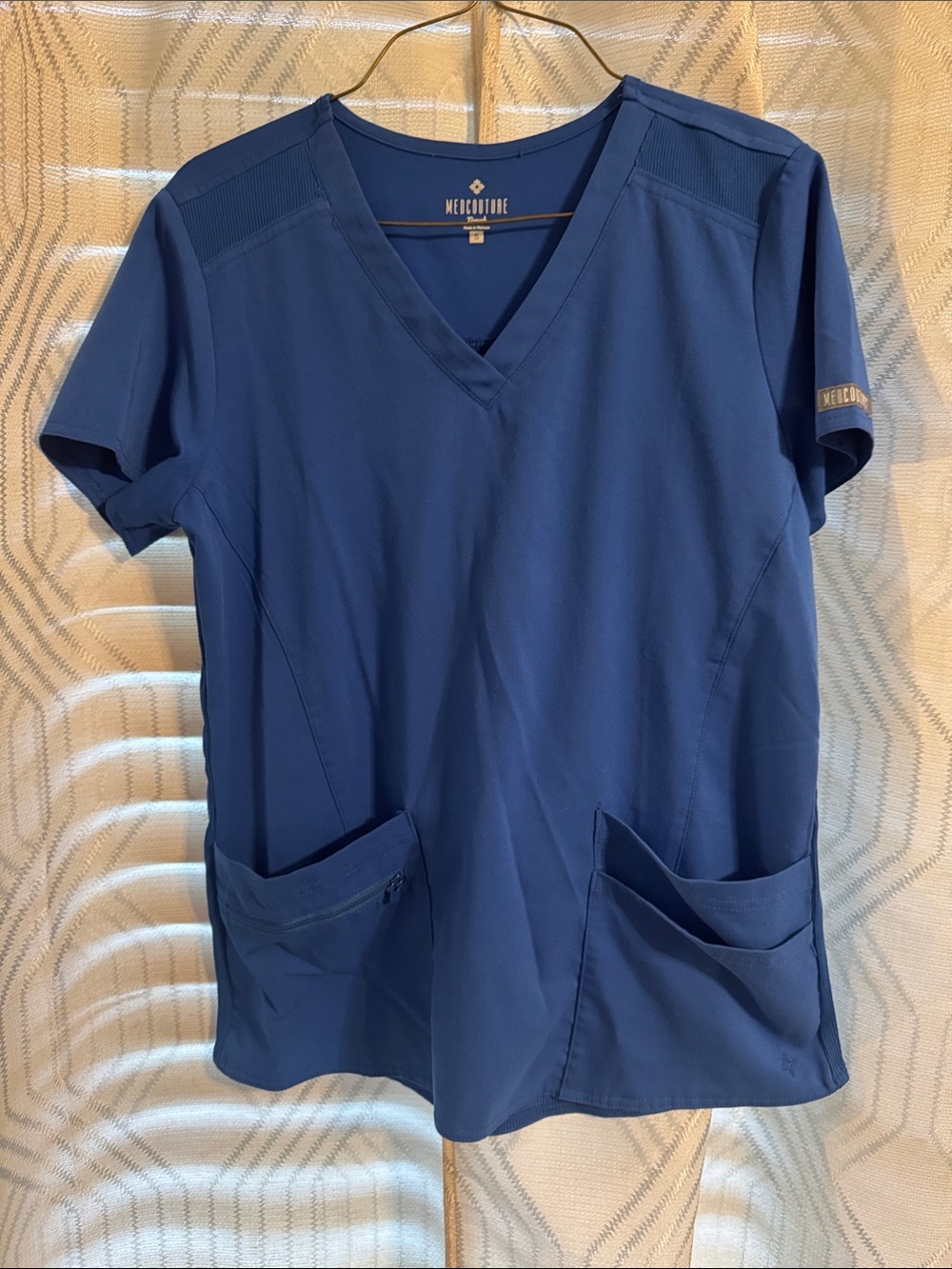 Med Couture Women's V-Neck Scrub Top in Royal Blue